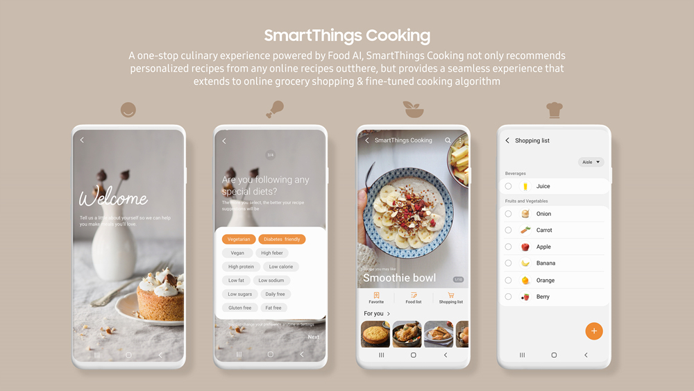 SmartThings Cooking 스마트싱스 쿠킹 UI 이미지