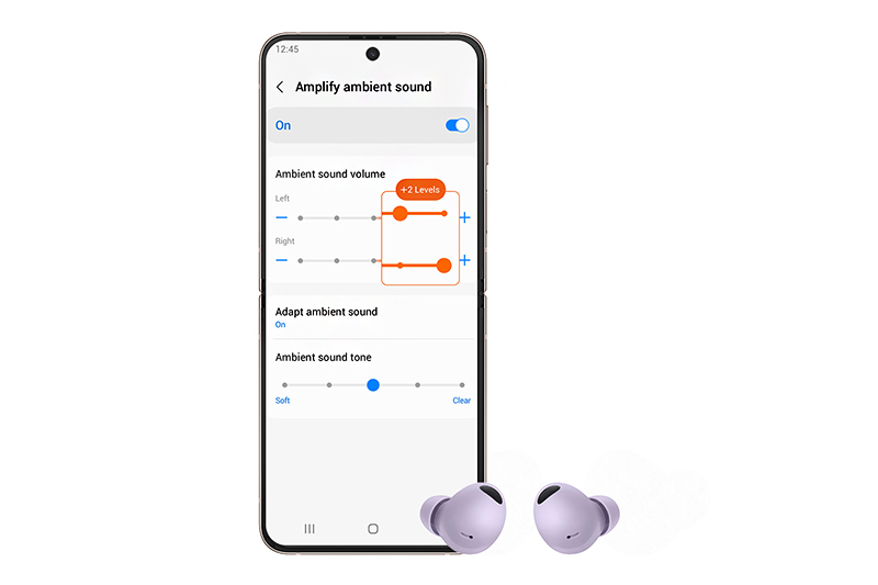 Samsung Galaxy Buds2 Pro paired with Galaxy phone