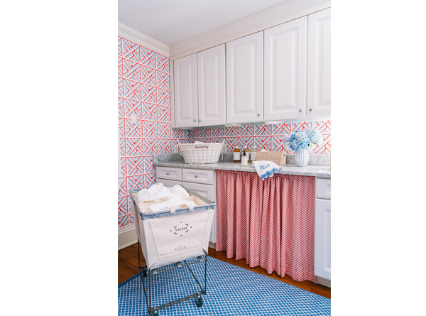 Pink laundry room by Parker Bowie Larson