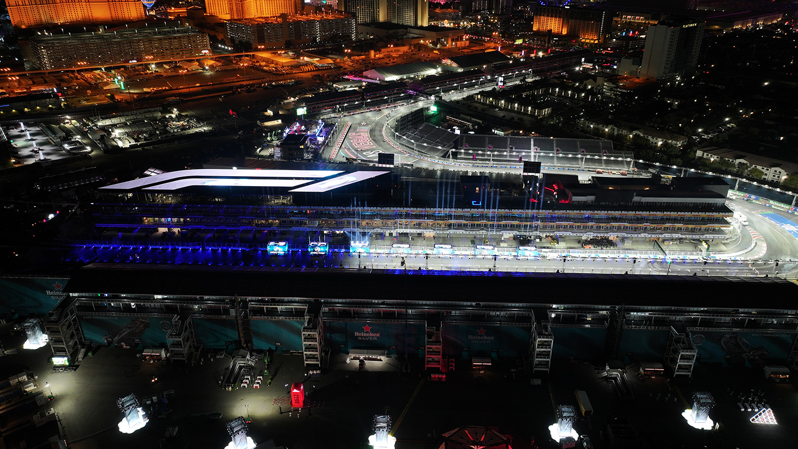 F1 Formula 1 logo displayed on Samsung LED display