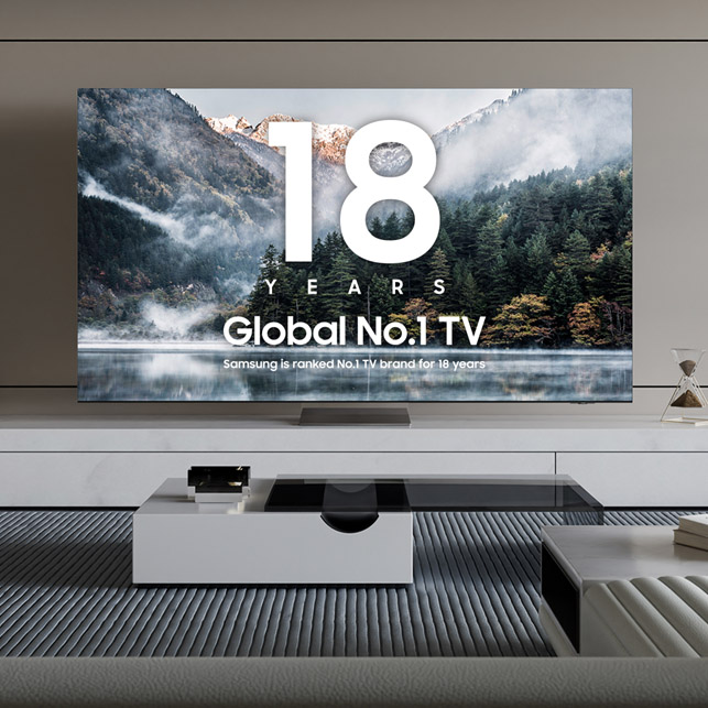 Samsung is ranked No. 1 global TV brand for 18th consecutive year