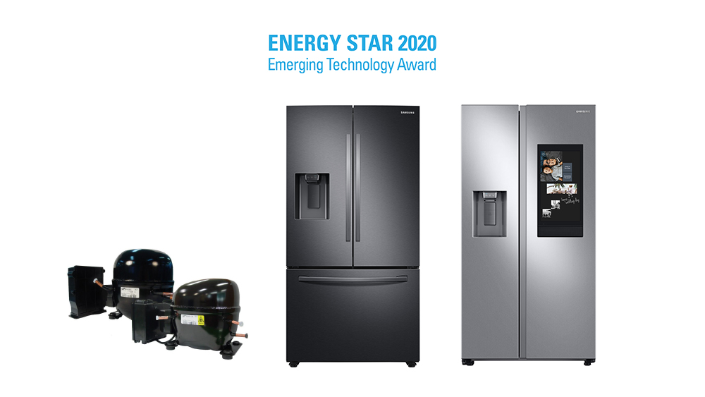 에너지스타 고효율·첨단제품상을 받은 콤프레셔와 냉장고