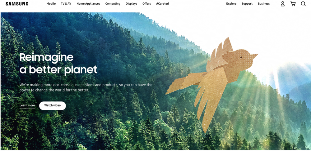 World Environment Day 2021: #ReimagineABetterPlanet with Samsung - samsung.com homepage takeover